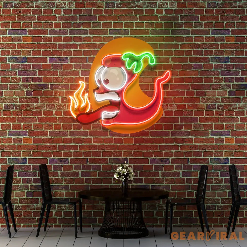 Red Chili Mascot Mexican Restaurant Decor Artwork Led Neon Sign Light