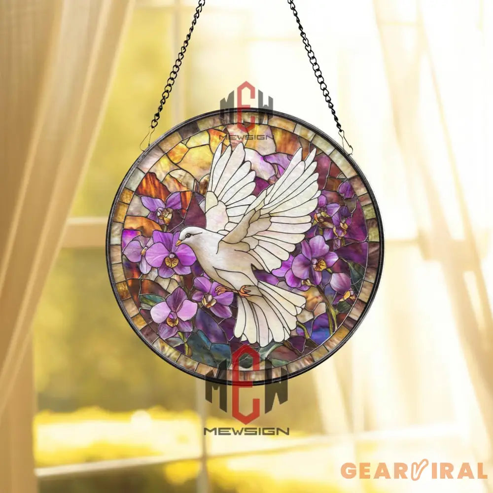 Red Dragon Stained Glass Suncatcher Fantasy Window Hanging Floral Dragon Glass Panel Daffodil Field Decor Mythical