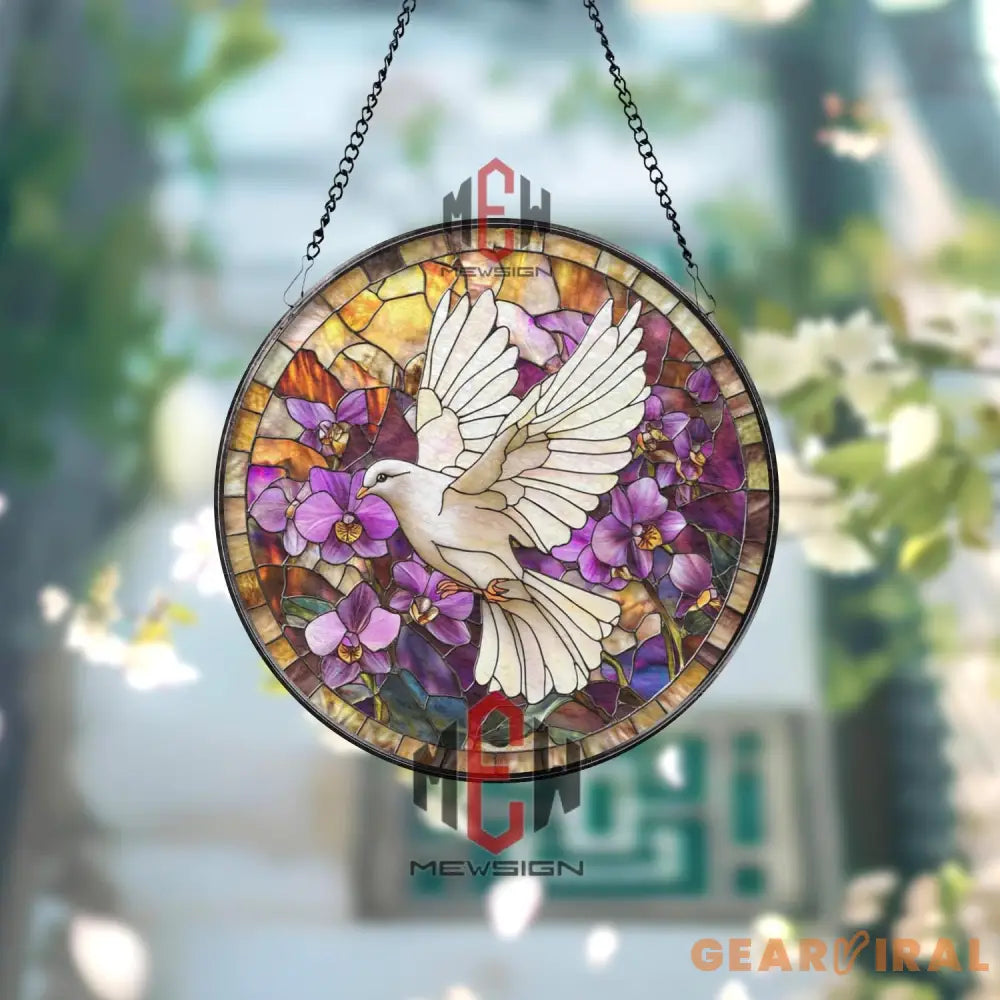 Red Dragon Stained Glass Suncatcher Fantasy Window Hanging Floral Dragon Glass Panel Daffodil Field Decor Mythical