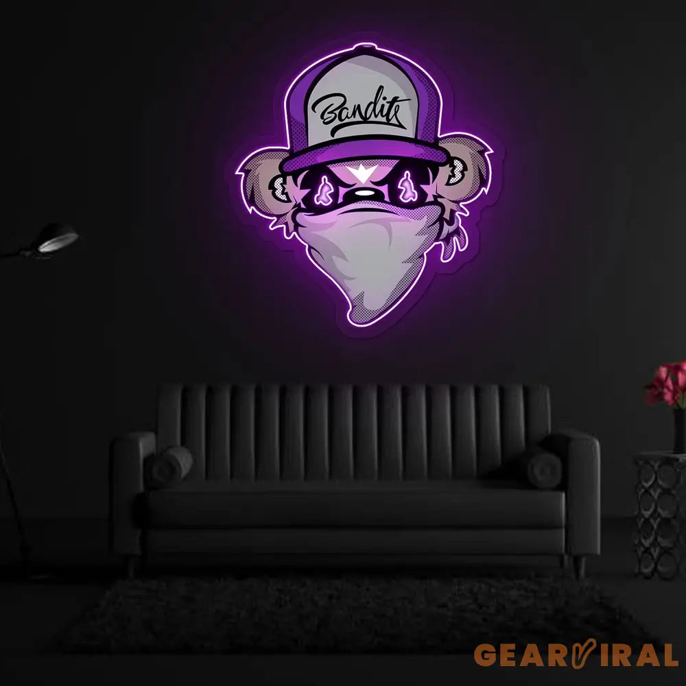 Riddler Drawing Purple Neon Sign x Acrylic Artwork