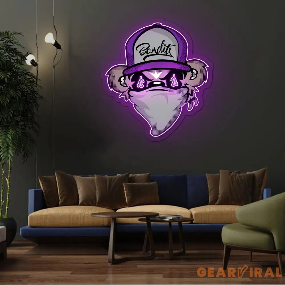 Riddler Drawing Purple Neon Sign x Acrylic Artwork