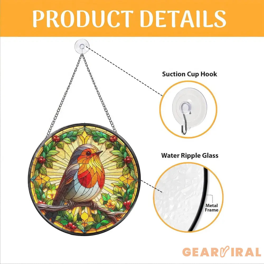 Robin Bird Suncatcher Bird Suncatcher Robin Bird Window Hangings Robin Decoration Bird Lover Gift Nature Lover Gift