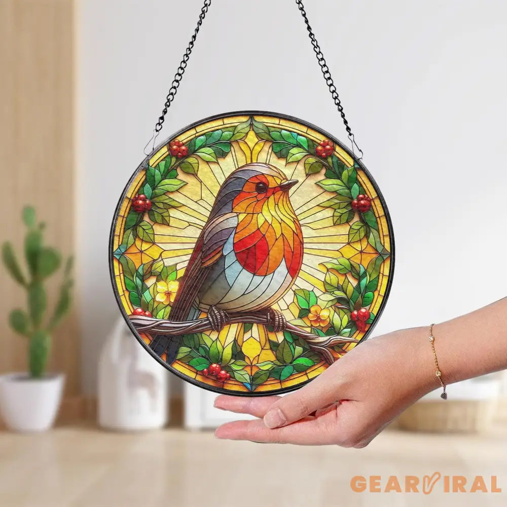 Robin Bird Suncatcher Bird Suncatcher Robin Bird Window Hangings Robin Decoration Bird Lover Gift Nature Lover Gift