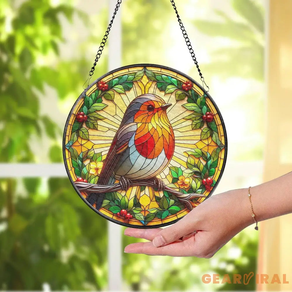 Robin Bird Suncatcher Bird Suncatcher Robin Bird Window Hangings Robin Decoration Bird Lover Gift Nature Lover Gift