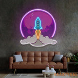 Rocket Launch LED Neon Sign Light Pop Art