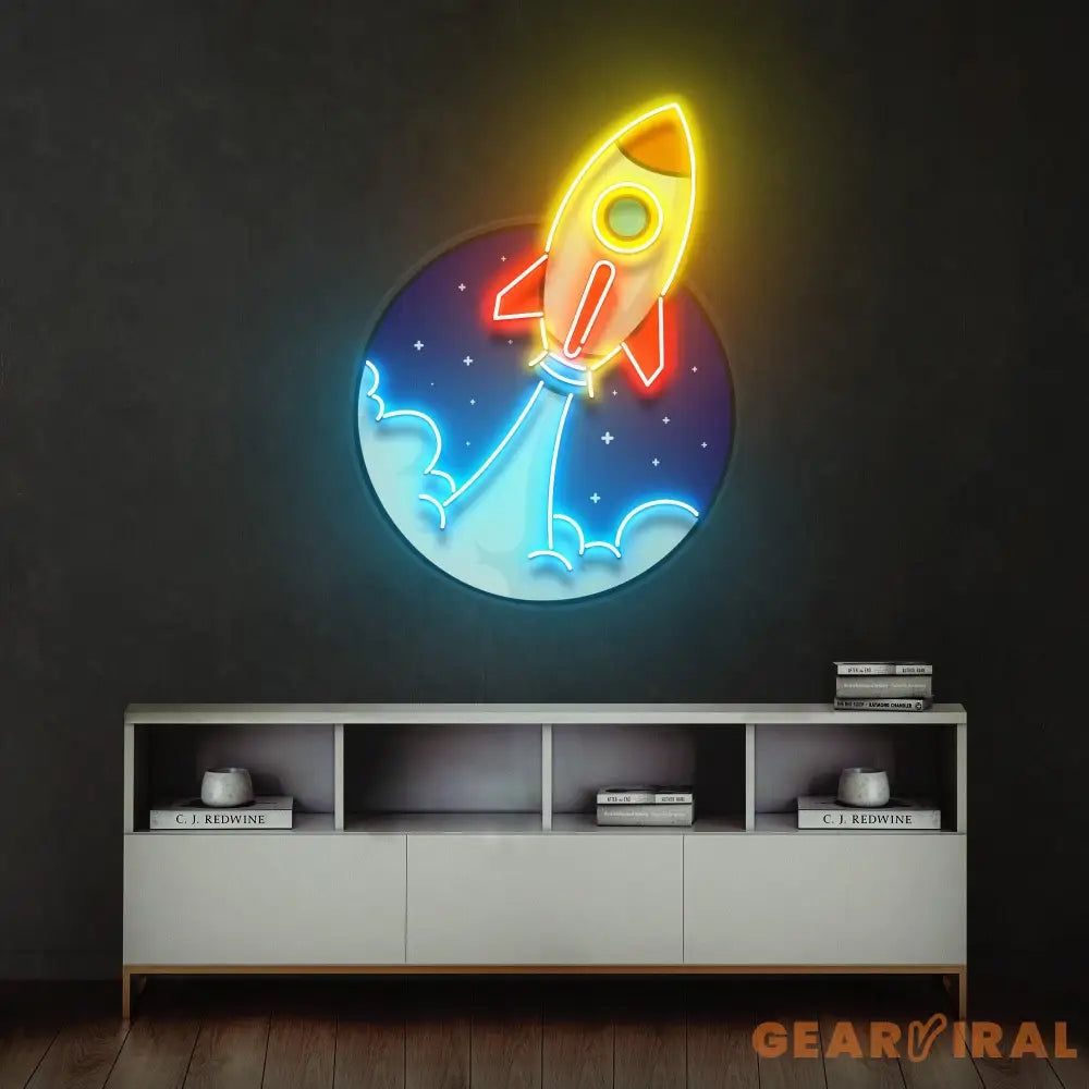 Rocket Led Neon Acrylic Artwork