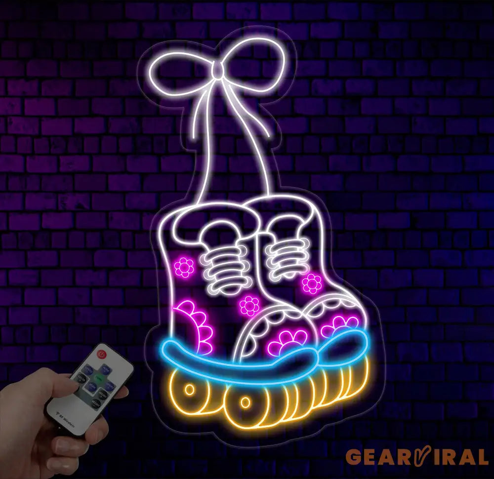 Roller Skate Led Neon Sign Roller Skate Shoes Led Light Skate Player Neon Light Roller Skate Led Signs Wall Decor