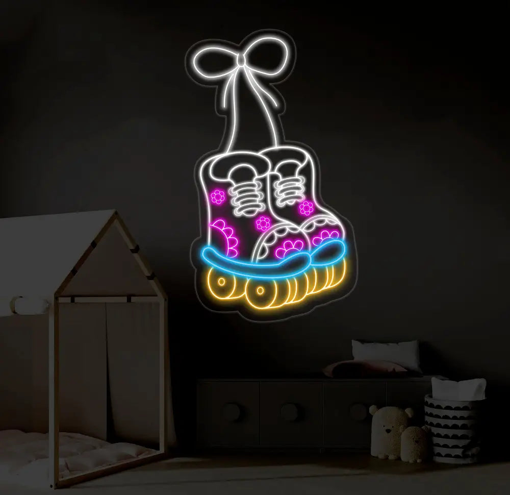Roller Skate Led Neon Sign Roller Skate Shoes Led Light Skate Player Neon Light Roller Skate Led Signs Wall Decor