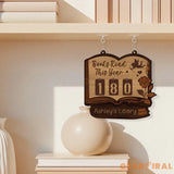 Romantic Books Read Tracker Sign, Personalized Wooden Library Reading Counter, Love Theme Bookworm Gift, Custom Literary Home Decor
