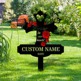 Rose Remembering Plaque with Stake, Personalized Metal Garden Marker, Memorial Metal Sign, Sympathy Gift, Grave Marker, Memorial Stake
