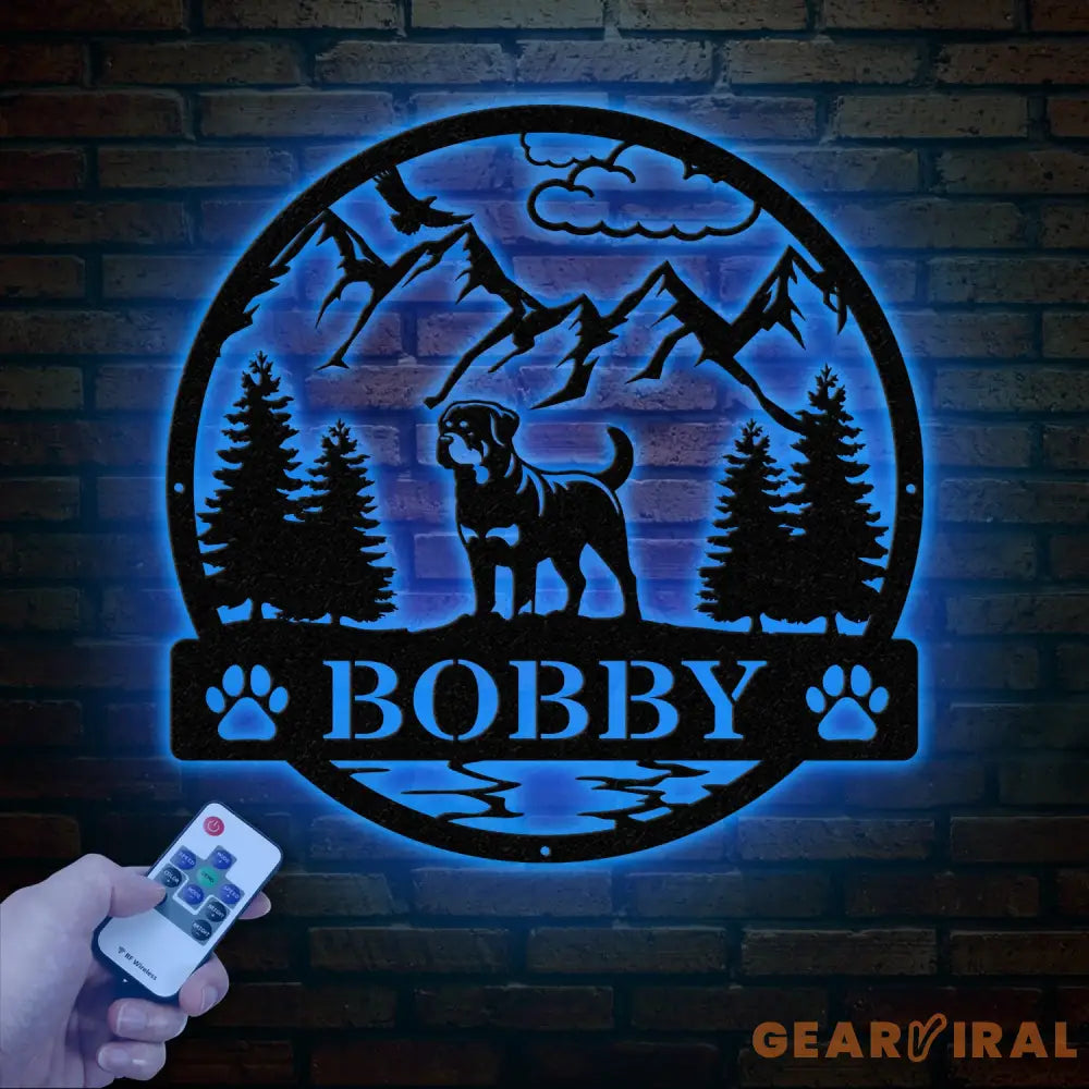 Rotweiler Metal Sign Custom Dog Name Sign Dog Memorial Gift Rotweiler Wall Decor Dog Lovers Wall Art Pet Lover Gift Dog