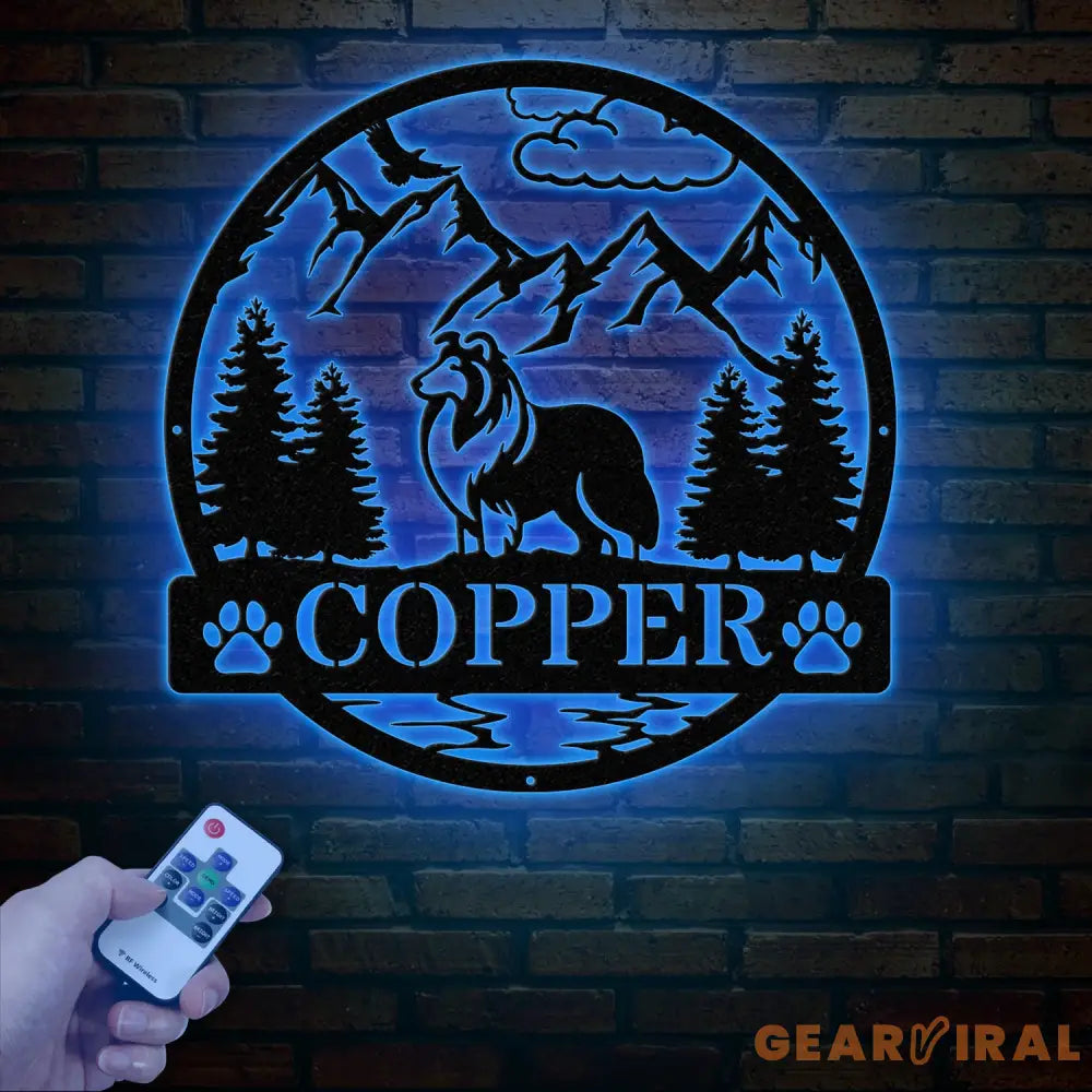 Rough Collie Metal Sign Custom Dog Name Sign Dog Memorial Gift Rough Collie Wall Decor Dog Lovers Wall Art Pet Lover