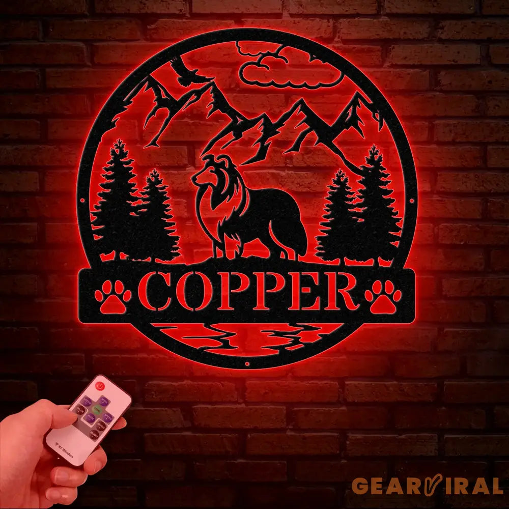 Rough Collie Metal Sign Custom Dog Name Sign Dog Memorial Gift Rough Collie Wall Decor Dog Lovers Wall Art Pet Lover