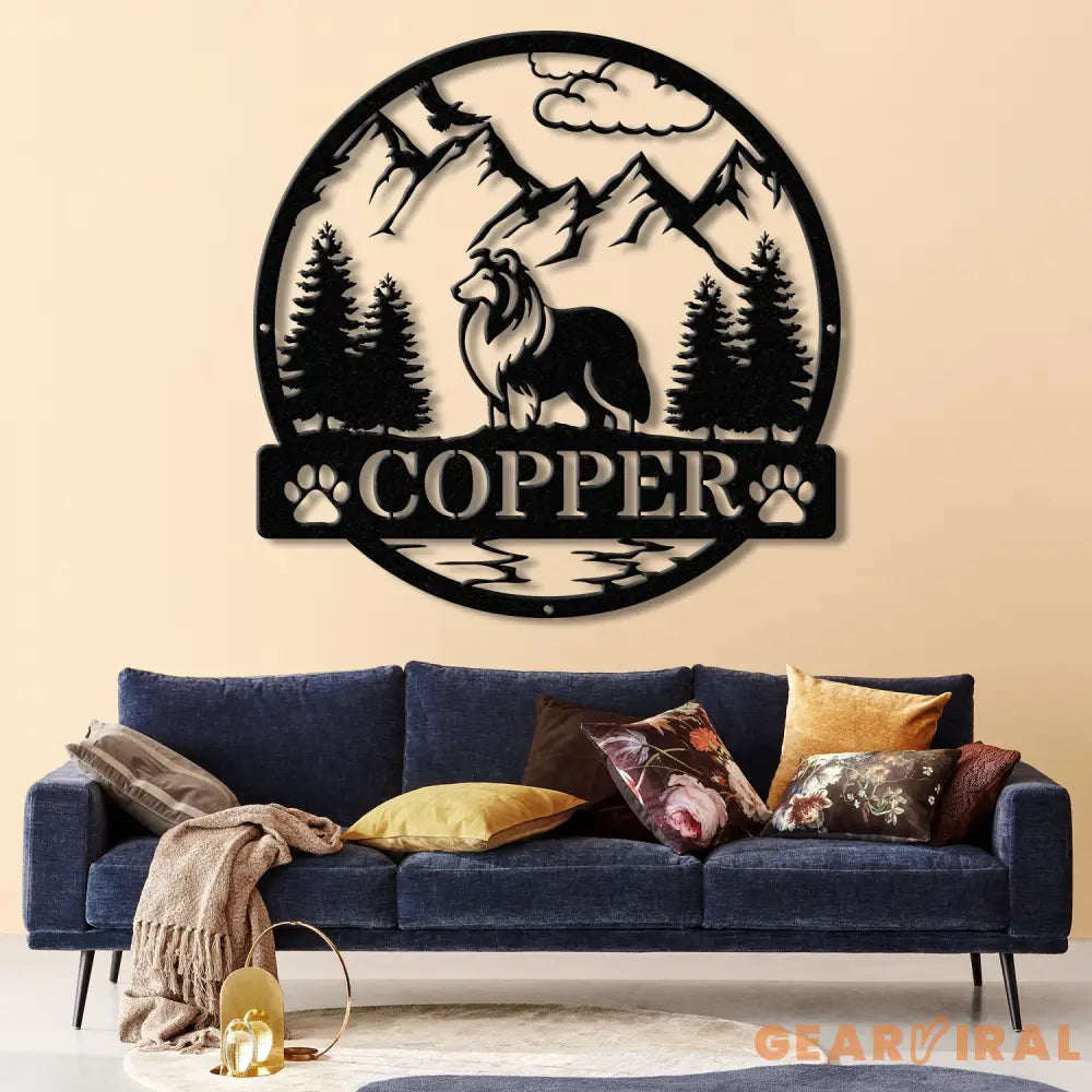 Rough Collie Metal Sign Custom Dog Name Sign Dog Memorial Gift Rough Collie Wall Decor Dog Lovers Wall Art Pet Lover