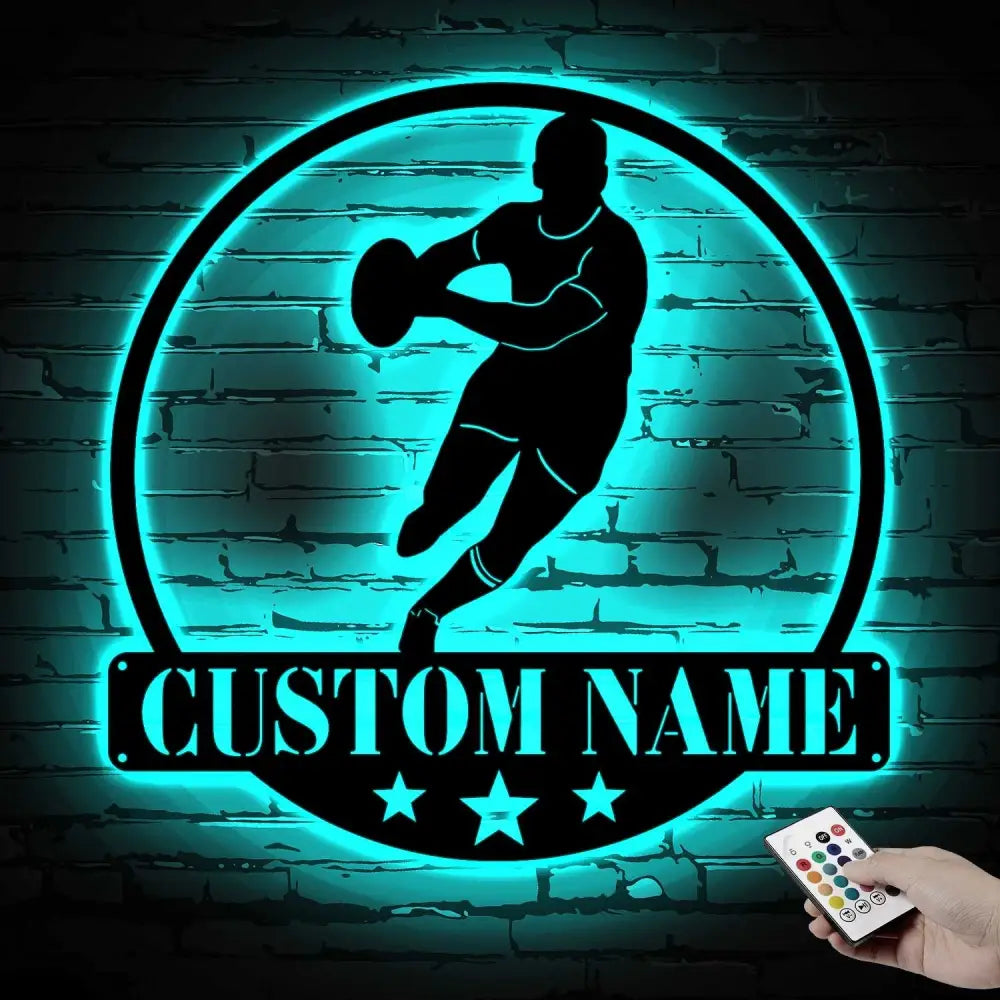 Rugby Metal Wall Art with Led Light - Rugby Gift - Rugby Home Decor - Rugby Player Gift | GearViral
