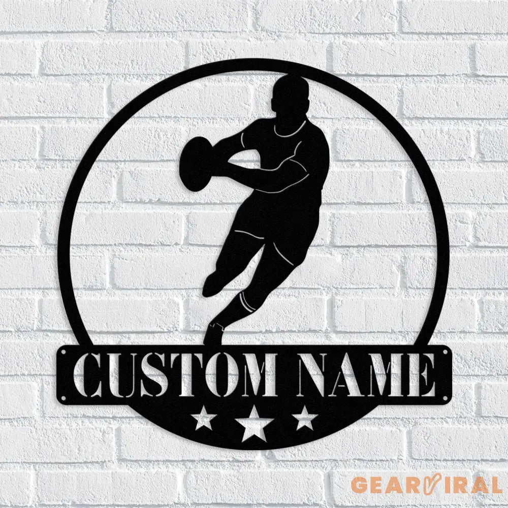 Rugby Metal Wall Art with Led Light - Rugby Gift - Rugby Home Decor - Rugby Player Gift | GearViral
