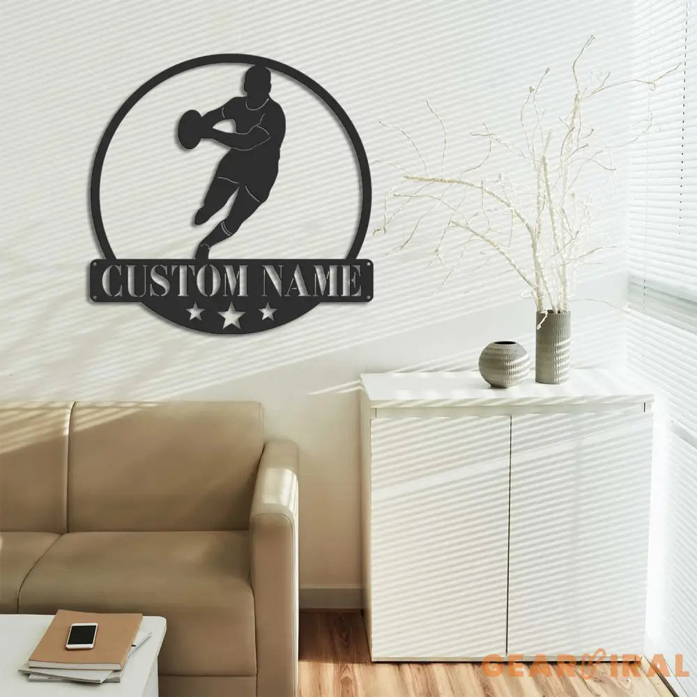 Rugby Metal Wall Art with Led Light - Rugby Gift - Rugby Home Decor - Rugby Player Gift | GearViral