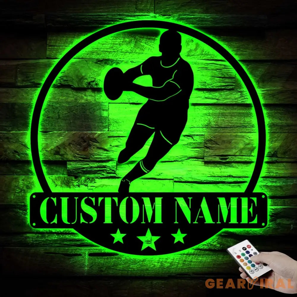 Rugby Metal Wall Art with Led Light - Rugby Gift - Rugby Home Decor - Rugby Player Gift | GearViral