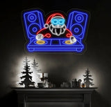 Santa Claus DJ Neon Sign Christmas Santa Led Sign Santa Led Light DJ Led Sign Santa Wall Art Christmas House Wall Decor