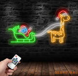 Santa Claus & Giraffe Neon Sign Christmas Led Sign Santa Led Light Merry Christmas Neon Light Christmas Decoration