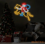 Santa Claus Riding A Horse Neon Sign Christmas Santa Led Sign Santa Claus Led Light Merry Christmas Neon Light
