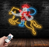 Santa Claus Riding A Horse Neon Sign Christmas Santa Led Sign Santa Claus Led Light Merry Christmas Neon Light