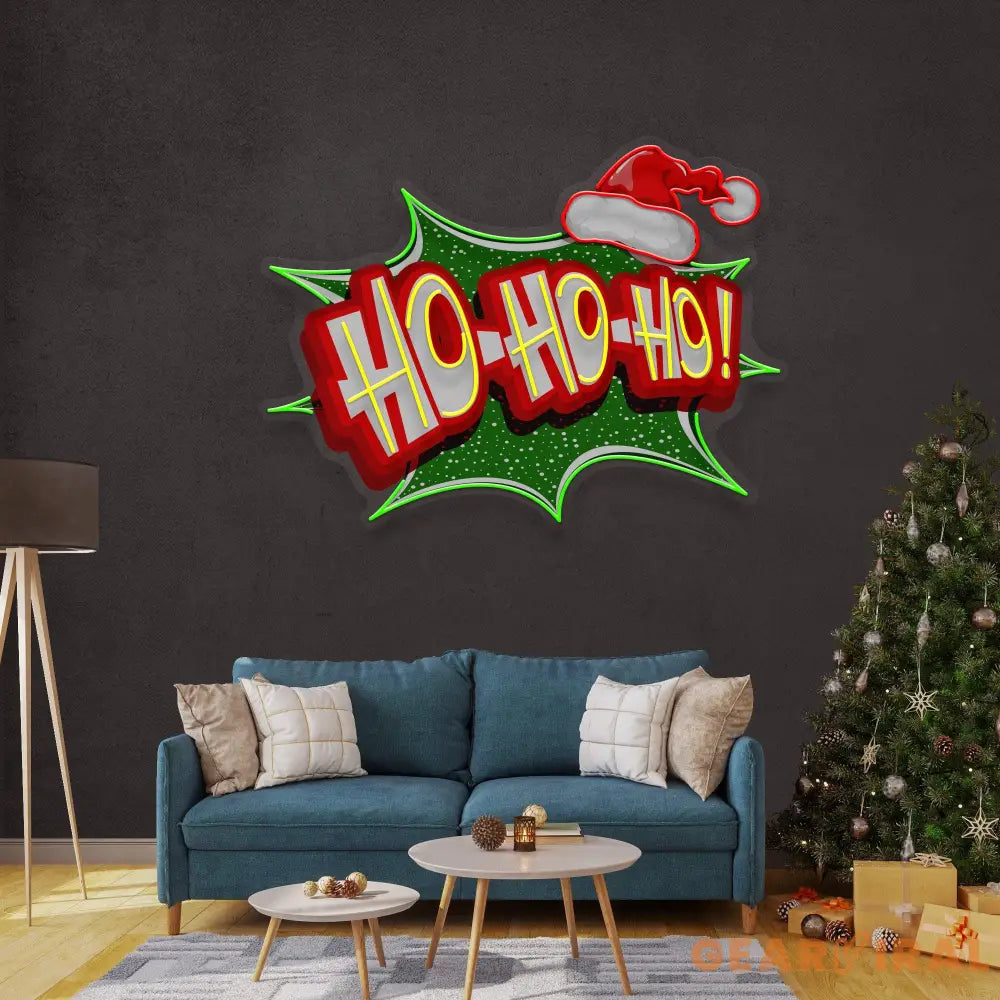 Santa Laughing Christmas LED Neon Acrylic Artwork