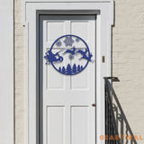 Santa Riding a Sleigh Metal Wall Art Personalized Christmas Name Sign Christmas Decor Christmas Family Gift Winter Home