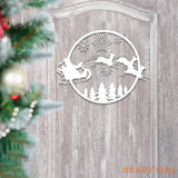 Santa Riding a Sleigh Metal Wall Art Personalized Christmas Name Sign Christmas Decor Christmas Family Gift Winter Home