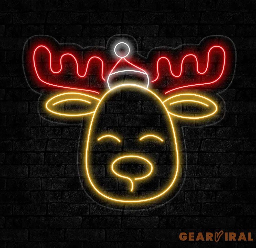 Santa’s Reindeer Neon Sign Reindeer Neon Lights Decor Christmas Neon Sign New Year Neon Sign Christmas Gift Christmas