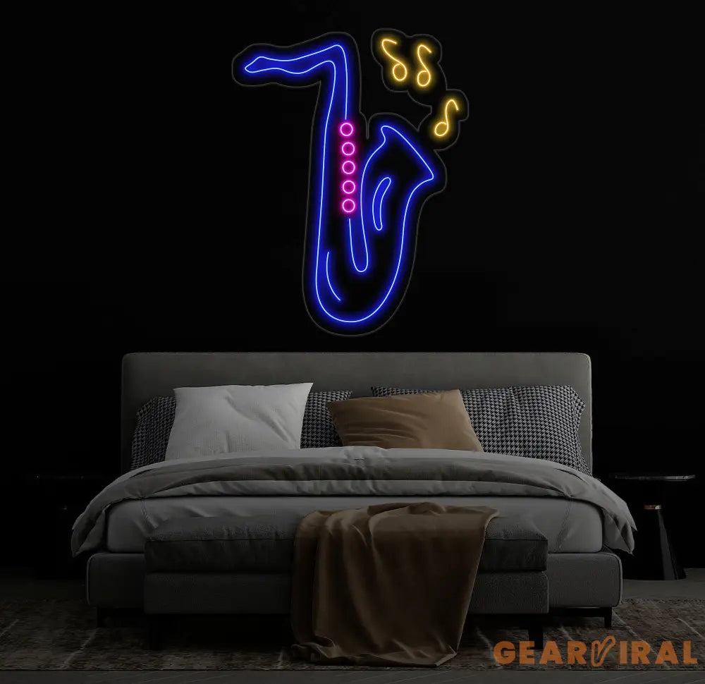 Saxophone Neon Sign Saxophone Club Led Sign Custom Neon Sign Jazz Band Wall Art Musical Instrument Store Decor