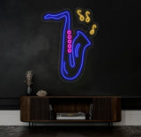 Saxophone Neon Sign Saxophone Club Led Sign Custom Neon Sign Jazz Band Wall Art Musical Instrument Store Decor