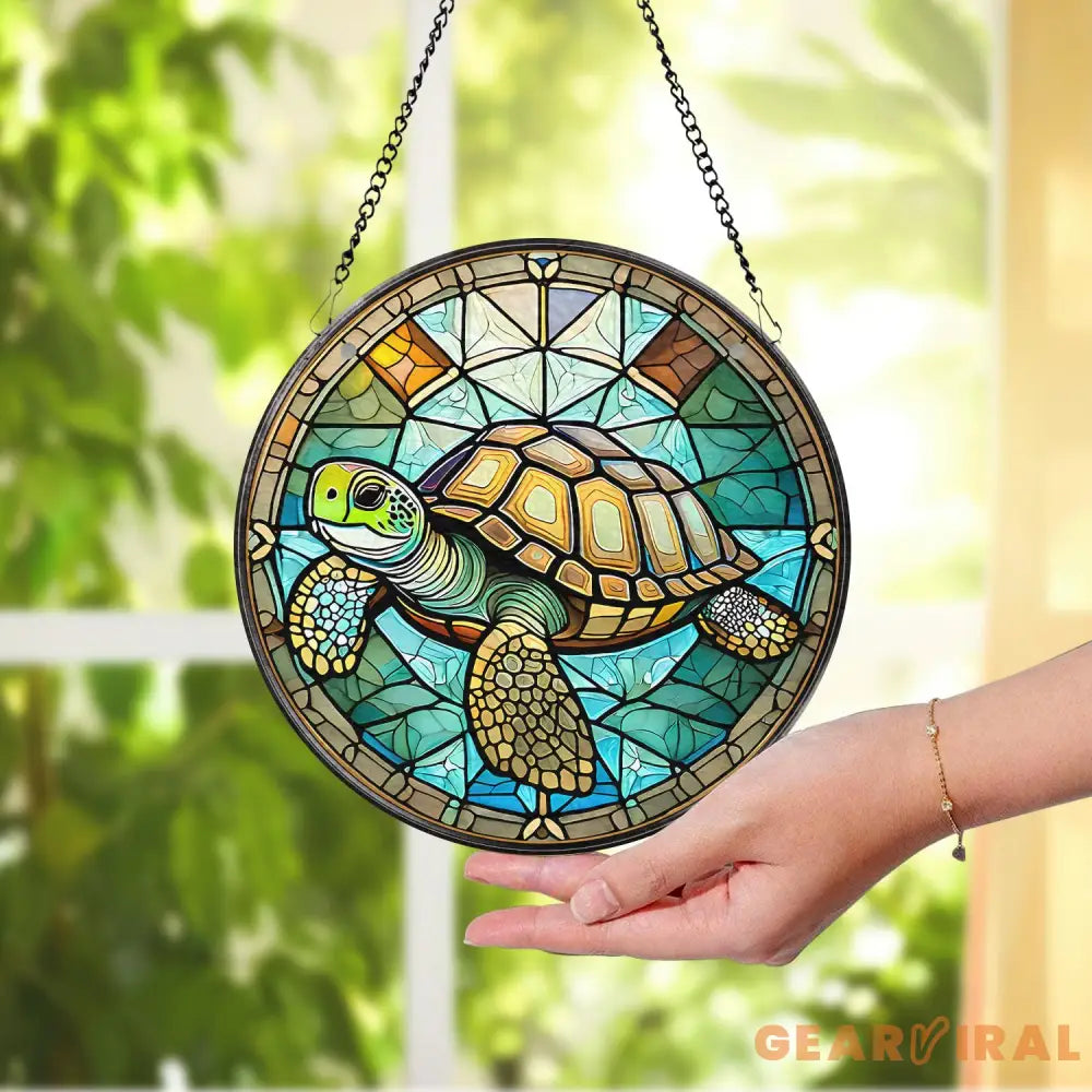 Sea Turtle Stained Glass SunCatcher Sea Turtle Window Hanging Turtle Window Hangings Turtle Lovers Gift Sea Turtle