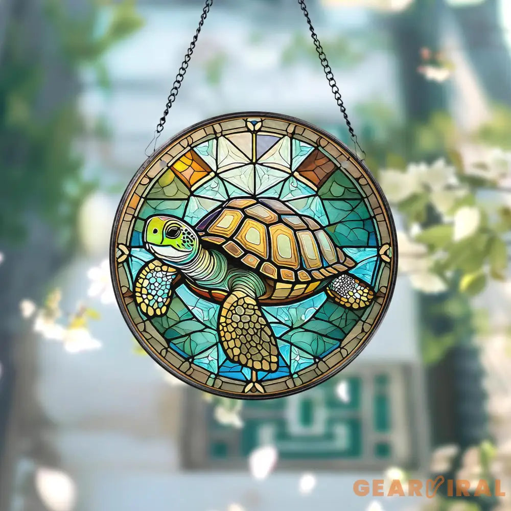 Sea Turtle Stained Glass SunCatcher Sea Turtle Window Hanging Turtle Window Hangings Turtle Lovers Gift Sea Turtle