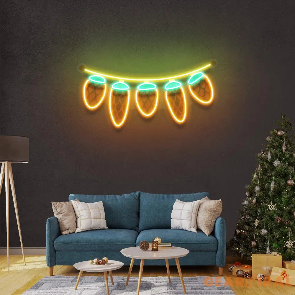 Seed Cones String Christmas Neon Sign