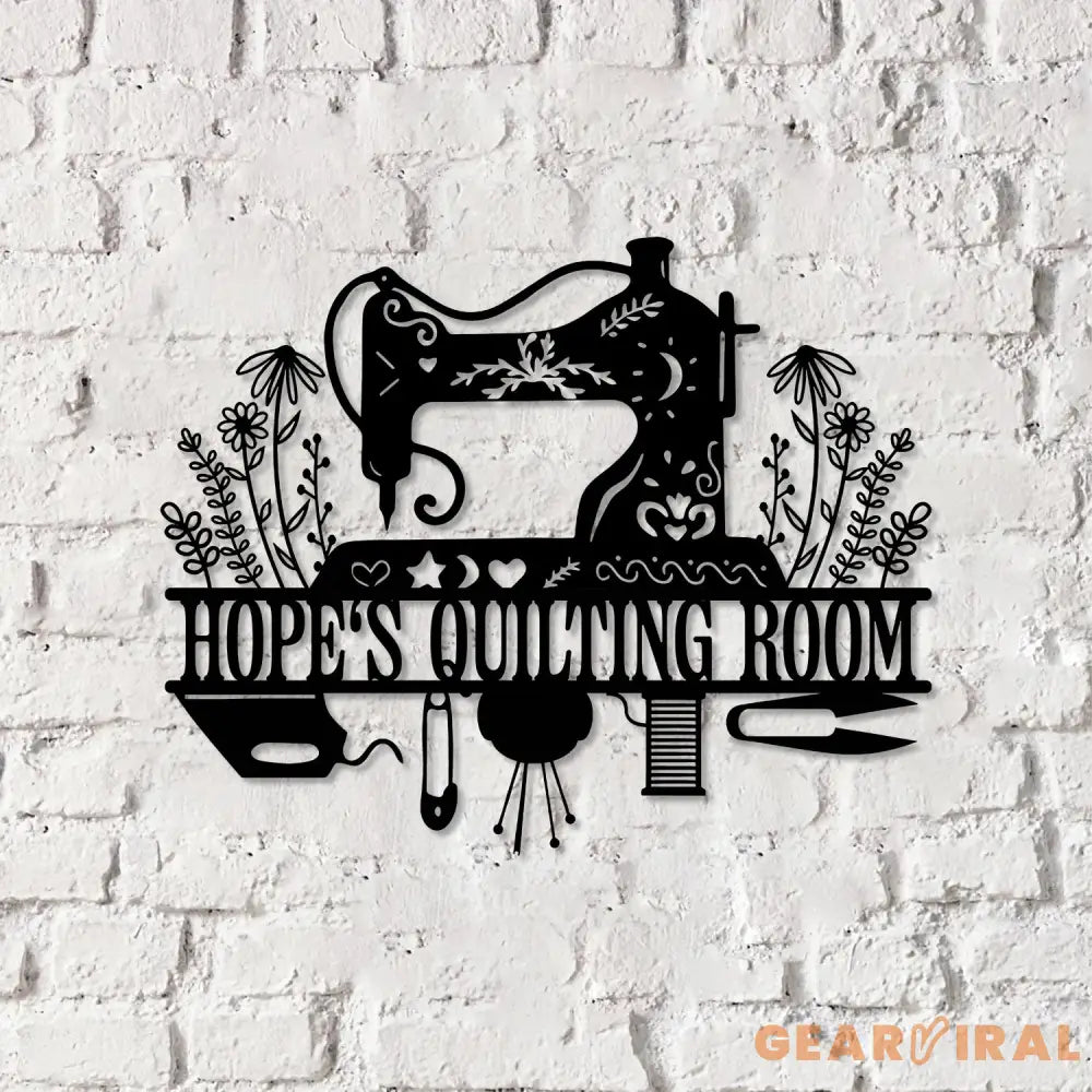 Sewing Machine Metal Sign with LED Lights Custom Quilting Wall Art Personalized Sewing Room Decor for Crafters and