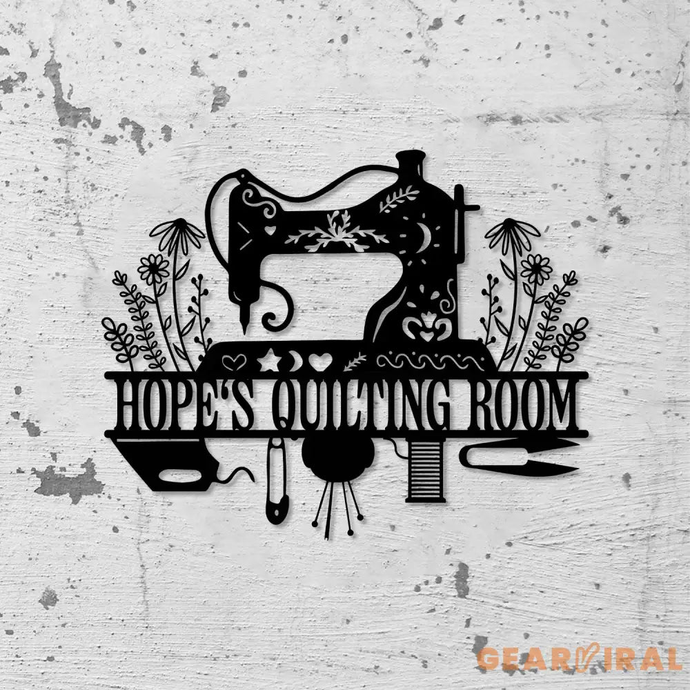 Sewing Machine Metal Sign with LED Lights Custom Quilting Wall Art Personalized Sewing Room Decor for Crafters and