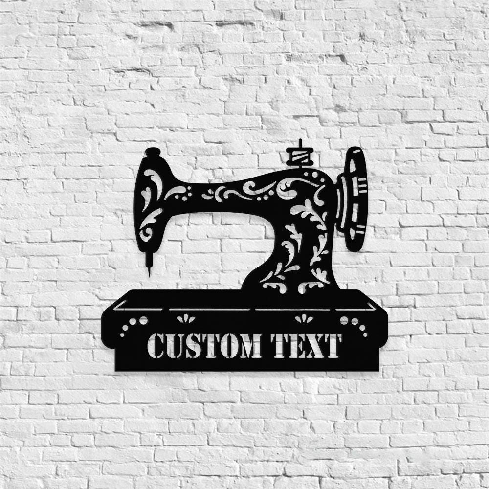 Sewing Monogram Metal Sign, Personalized Family Name Led Metal Sign, Outdoor Door Decor, Sewing Wall Art, Perfect Gift for Housewarming