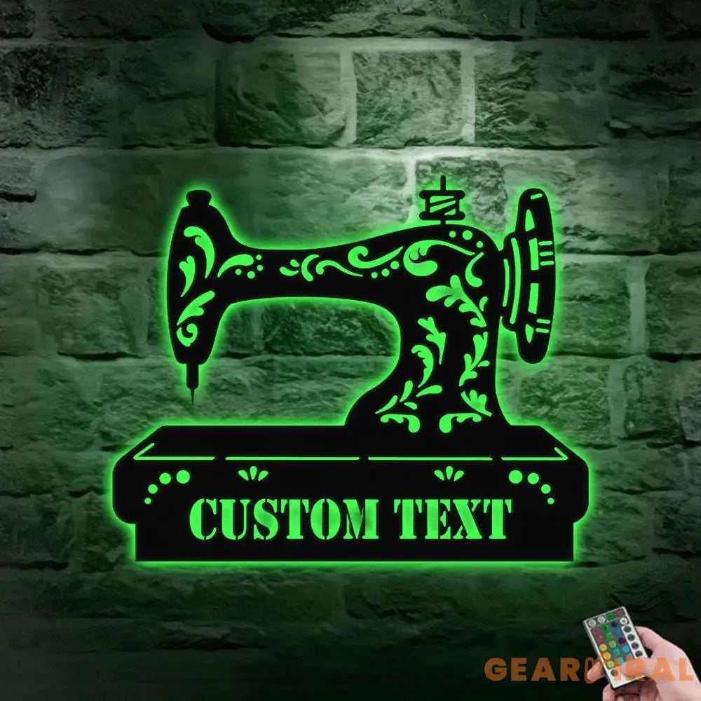 Sewing Monogram Metal Sign Personalized Family Name Led Metal Sign Outdoor Door Decor Sewing Wall Art Perfect Gift for