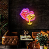 Sexy Lips And Hamburger Artwork Led Neon Sign Light