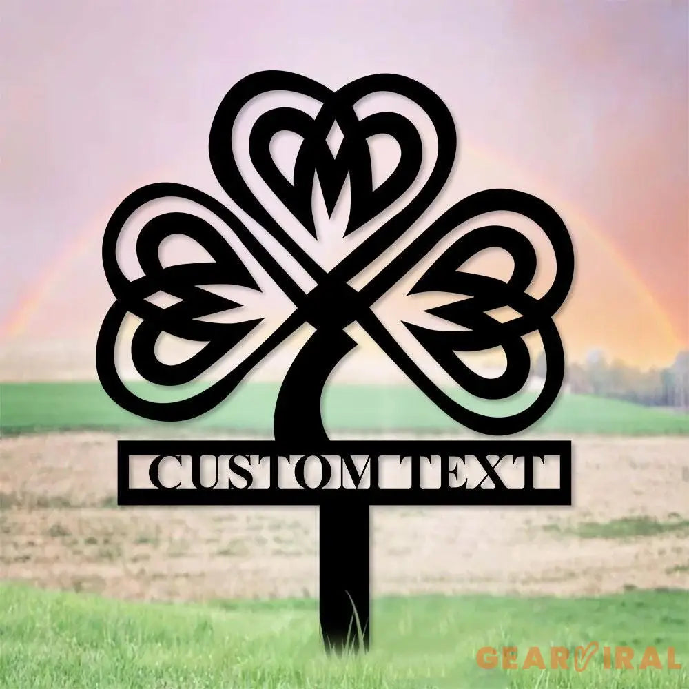 Shamrock Family Name Stake Metal Sign Personalized Family Name Metal Sign Family Wall Decor Personalized Wall Art