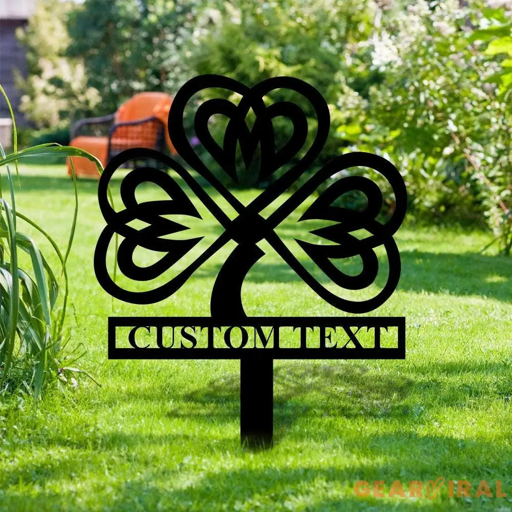 Shamrock Family Name Stake Metal Sign Personalized Family Name Metal Sign Family Wall Decor Personalized Wall Art