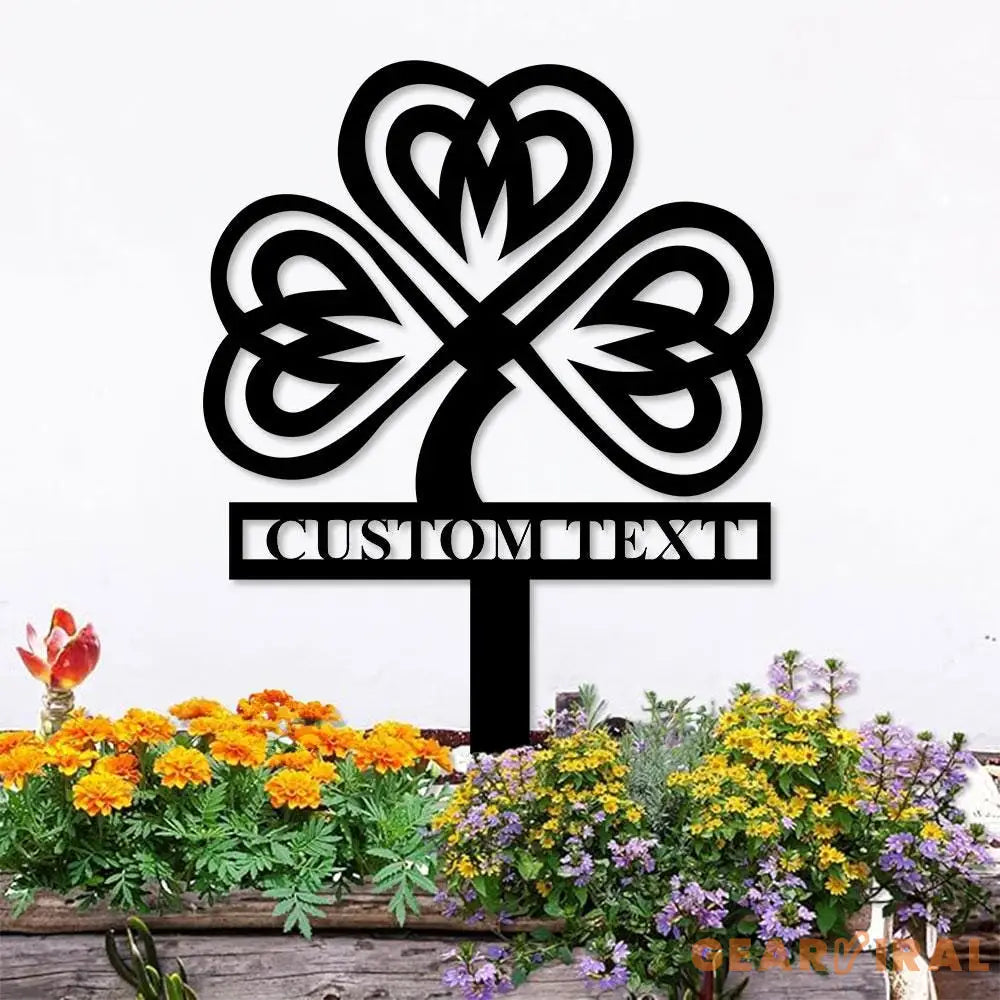 Shamrock Family Name Stake Metal Sign Personalized Family Name Metal Sign Family Wall Decor Personalized Wall Art