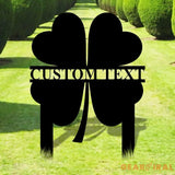 Shamrock Lucky House Garden Sign Lucky Metal Stake Personalized Name Yard Sign Outdoor Door Decor Lucky Garden Metal