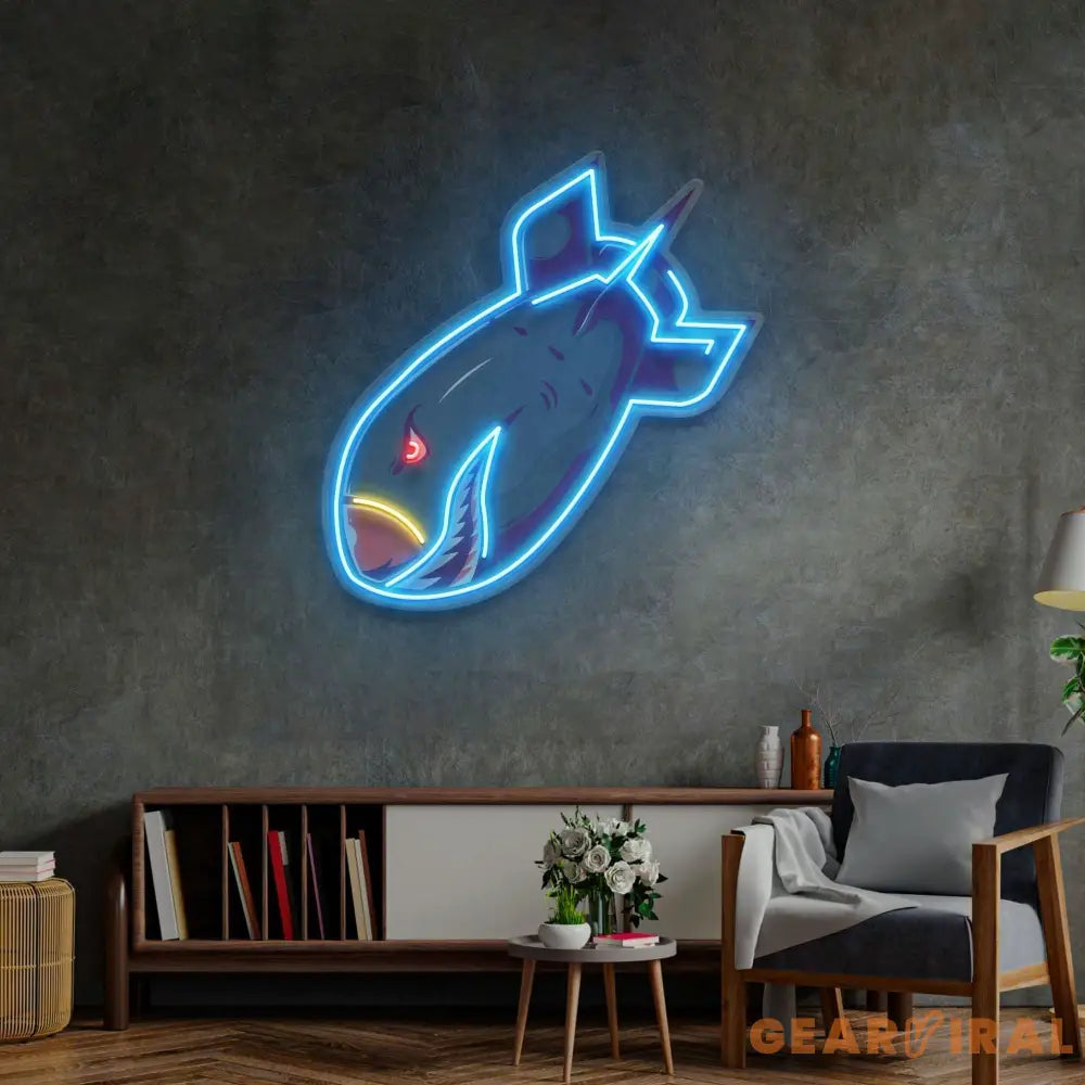 Shark Bomb LED Neon Sign Light Pop Art