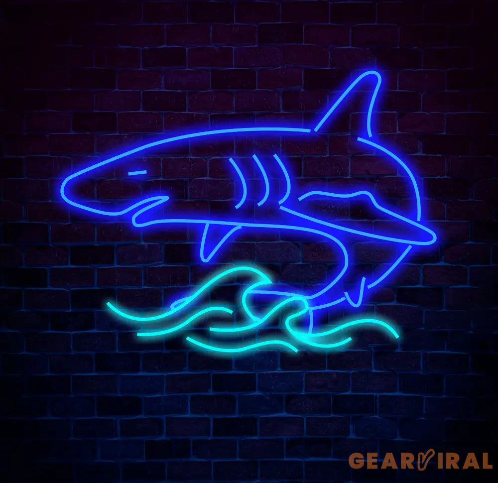 Shark Neon Light Neon Sign Light Decor Shark Bedroom Neon Sign Sea Shark Led Light Home Neon Lights Shark Wall