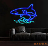 Shark Neon Light Neon Sign Light Decor Shark Bedroom Neon Sign Sea Shark Led Light Home Neon Lights Shark Wall
