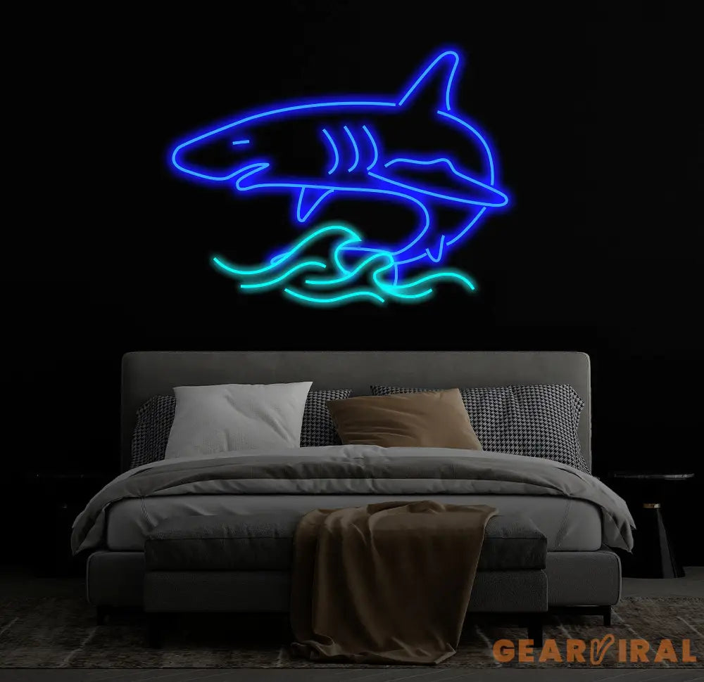 Shark Neon Light Neon Sign Light Decor Shark Bedroom Neon Sign Sea Shark Led Light Home Neon Lights Shark Wall