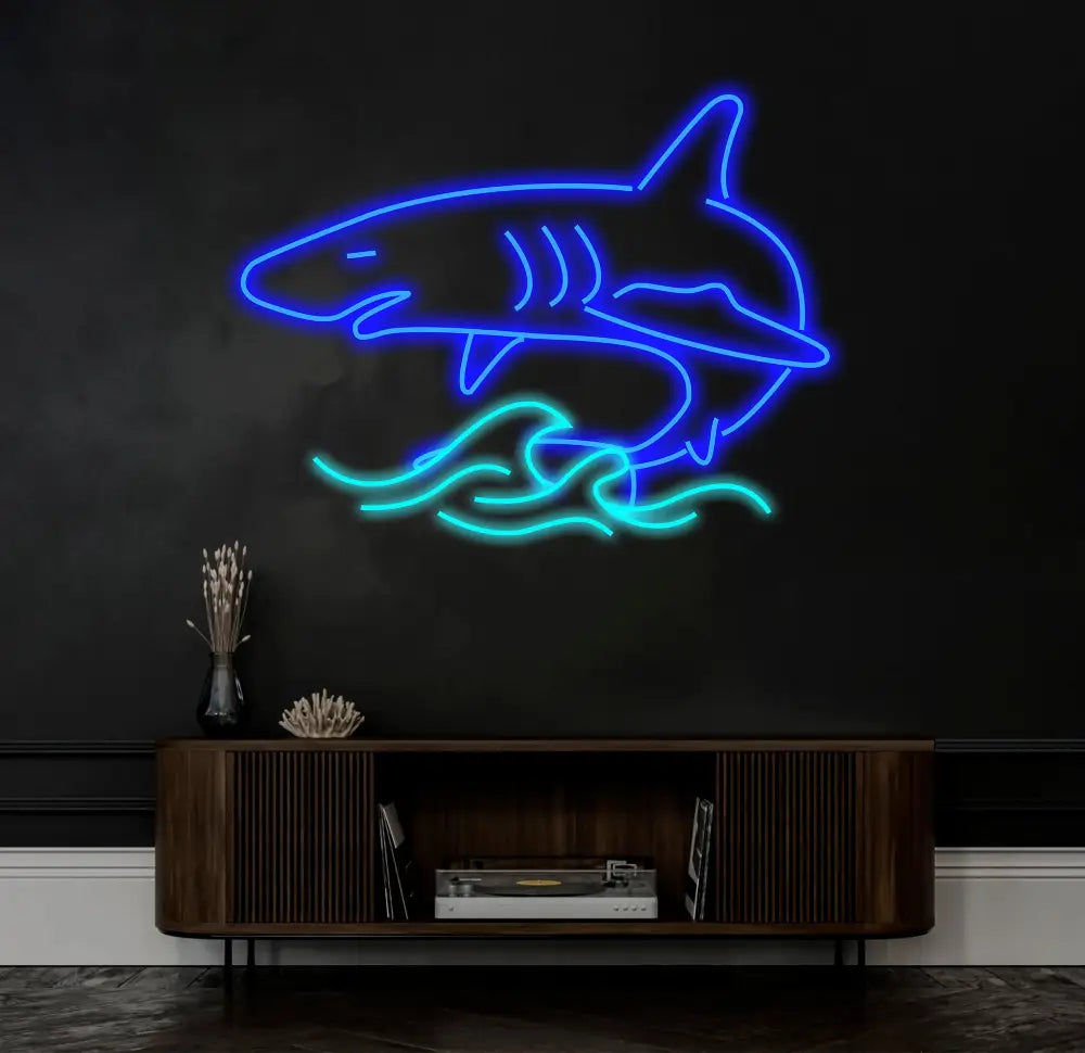 Shark Neon Light Neon Sign Light Decor Shark Bedroom Neon Sign Sea Shark Led Light Home Neon Lights Shark Wall