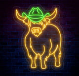 Shetland Cow Neon Sign - Custom Highland Herd LED Light Western Bull Farmhouse Decor Unique Cow Lover Gift Patio Neon